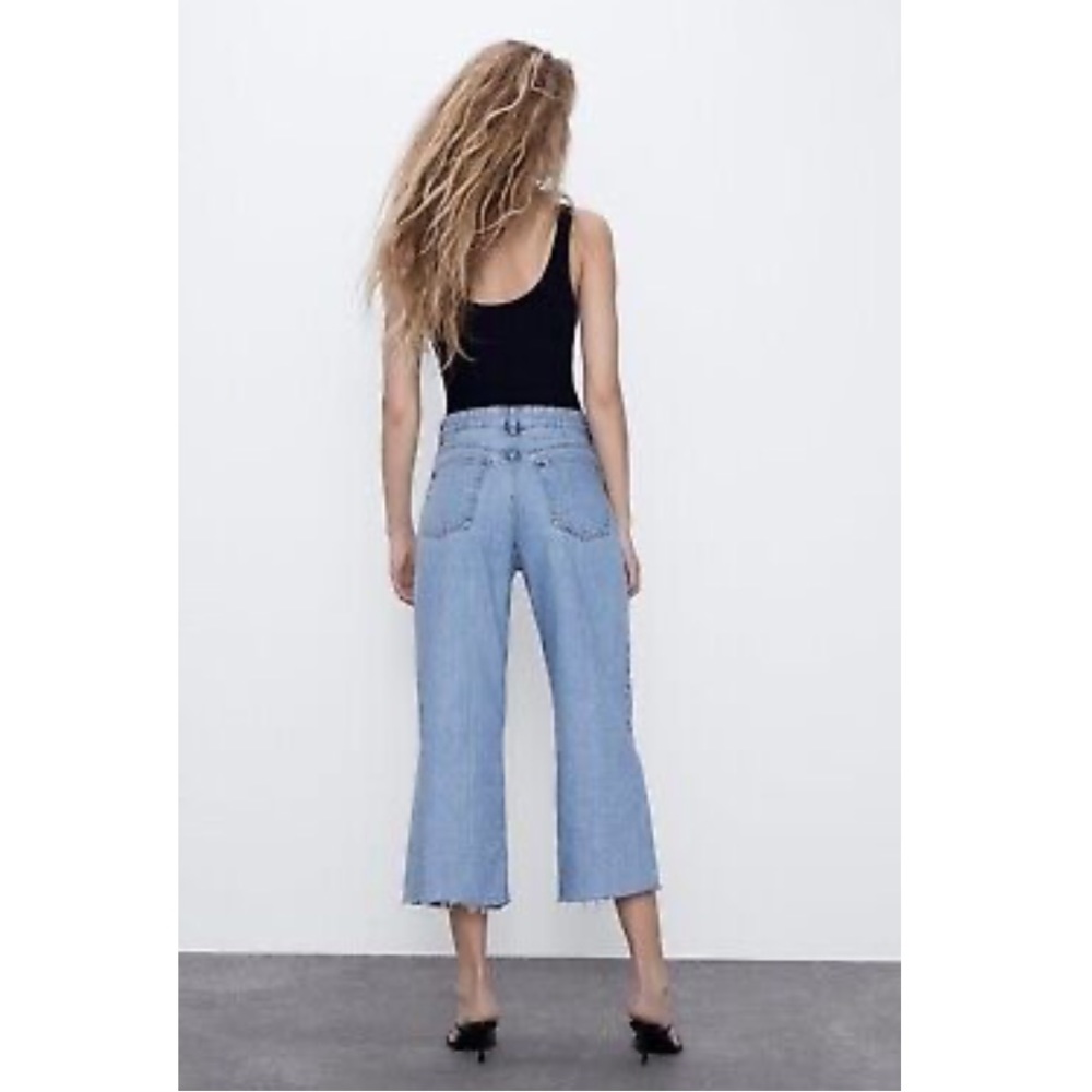 Zara Blue Wide-Leg Jeans - Picture 5 of 11